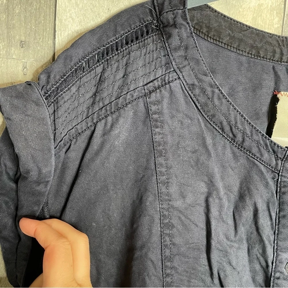 Anthropologie hei hei navy utility jumpsuit short sleeve blue women’s size small - Picture 5 of 7